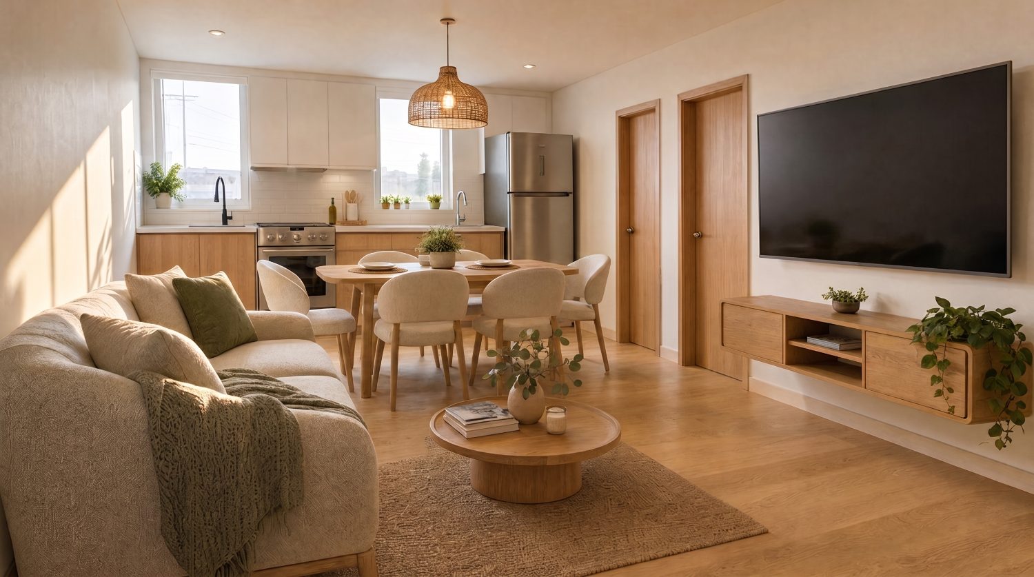 Sala–comedor integrados